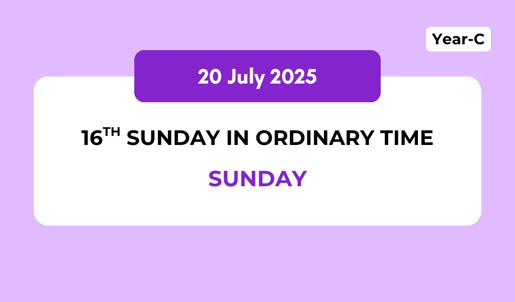 Catholic Mass Readings and Reflection July 20, 2025 1 Catholic Mass Readings and Reflection July 20, 2025