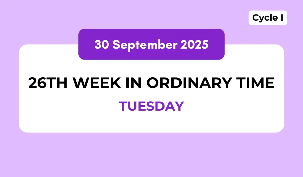 Catholic Mass Readings and Reflection September 30, 2025 1 Catholic Mass Readings and Reflection September 30, 2025