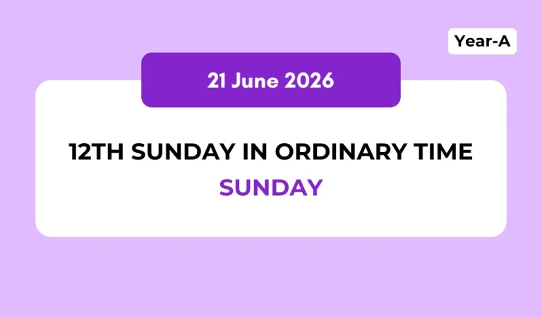 Catholic Mass Readings and Reflection June 21, 2026