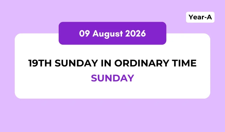 Catholic Mass Readings and Reflection August 09, 2026