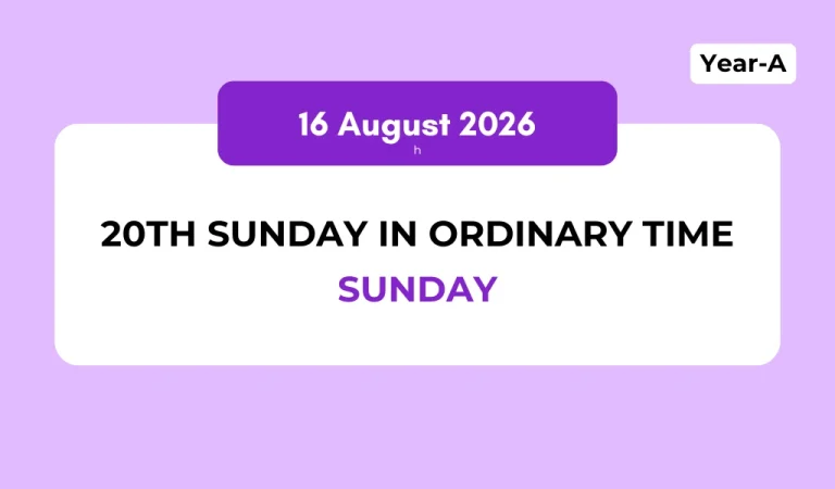 Catholic Mass Readings and Reflection August 16, 2026