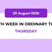 Catholic Mass Readings and Reflection August 20, 2026