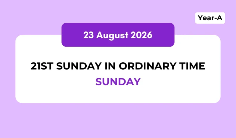 Catholic Mass Readings and Reflection August 23, 2026