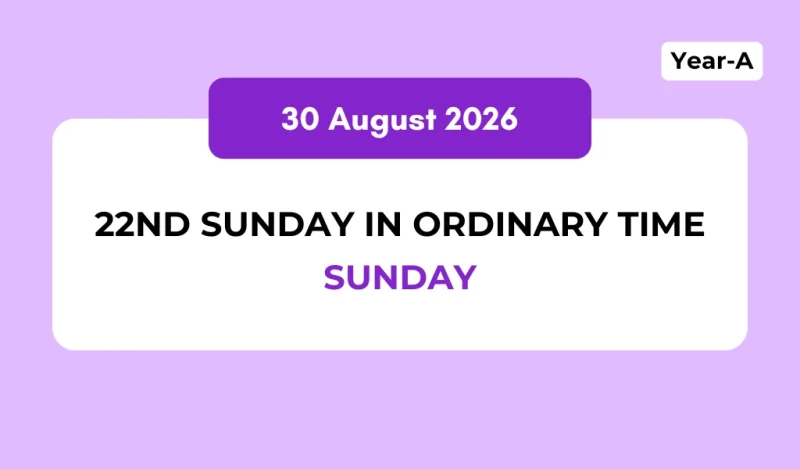 Catholic Mass Readings and Reflection August 30, 2026