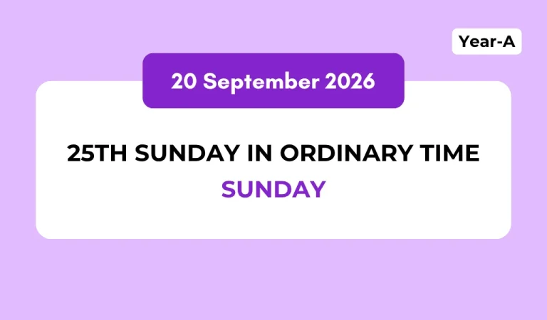 Catholic Mass Readings and Reflection September 20, 2026