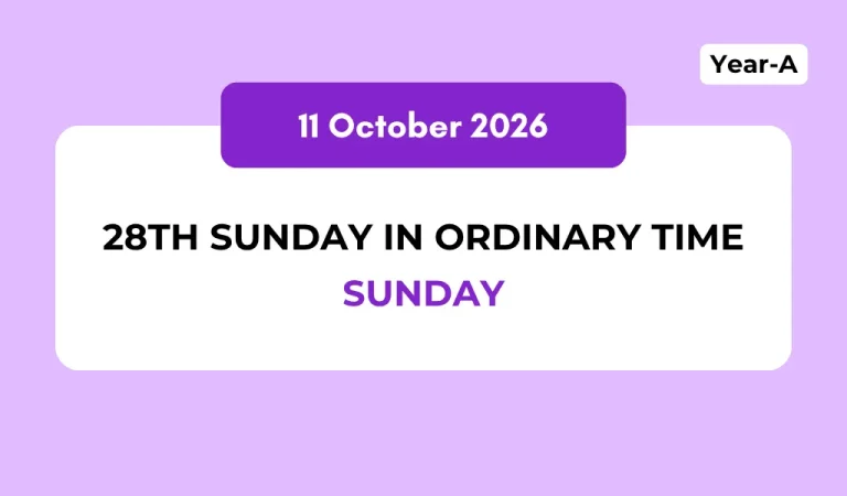 Catholic Mass Readings and Reflection October 11, 2026