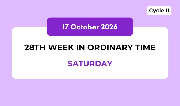 Catholic Mass Readings and Reflection October 17, 2026
