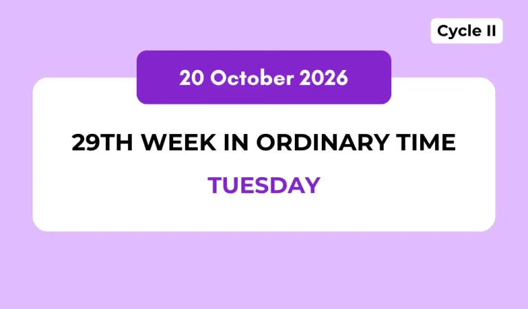 Catholic Mass Readings and Reflection October 20, 2026