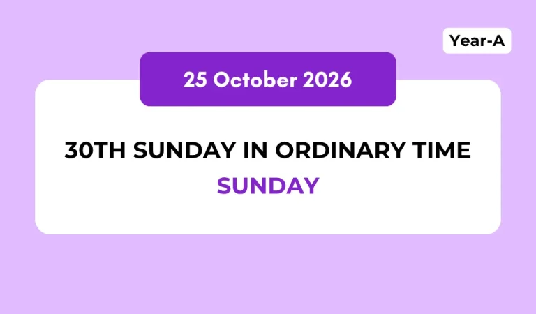 Catholic Mass Readings and Reflection October 25, 2026